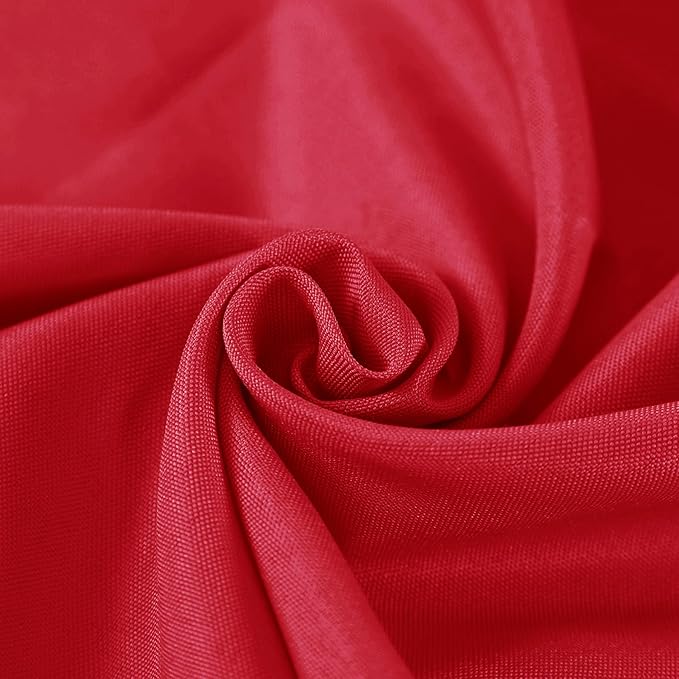 Fokitut 6 Pack Round Tablecloth, 90 Inch, Stain Resistant and Wrinkle Polyester Table Cloth, Fabric Table Cover for Kitchen Dining, Wedding, Party, Holiday Dinner-Red