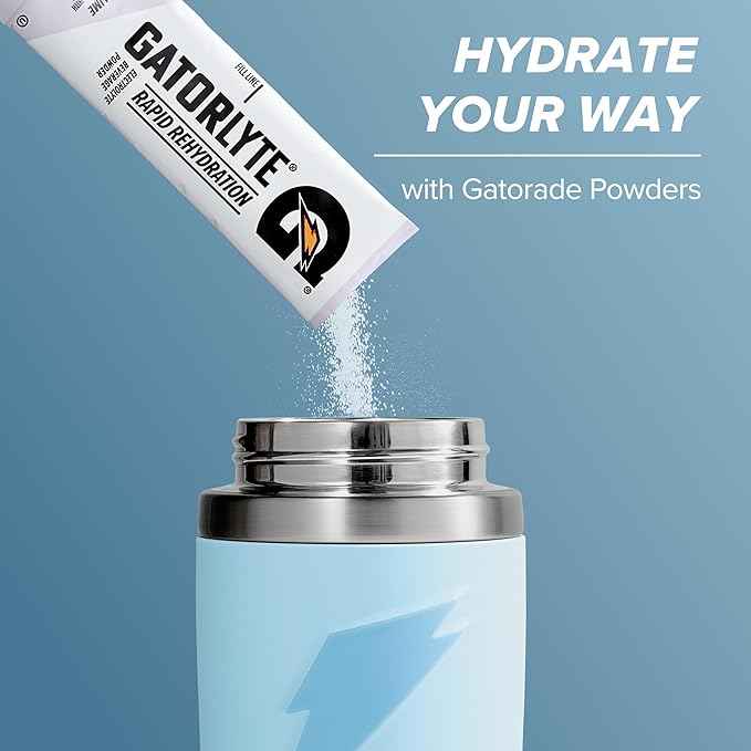 Gatorade 'Overtime' 22oz Stainless Steel Water Bottle, Straw Cap, Blue