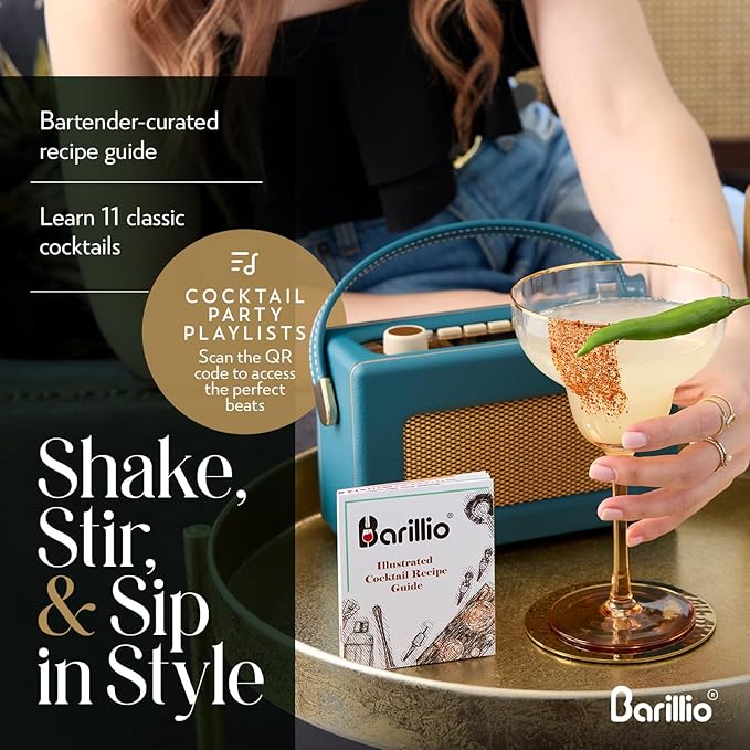 Barillio Bar Tool Set Pro Edition - Black Stainless-Steel Cocktail Shaker Set - Mixology Bartender Kit w/Boston Shaker, Drink Mixer & Muddler for Cocktails - Home Bar Accessories - 32-Pc Bar kit