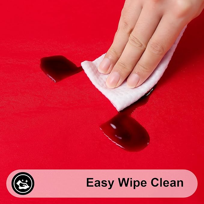 Smiry Rectangle Tablecloth, Elastic Fitted Flannel Backed Vinyl Tablecloths for 5ft Folding Tables, Waterproof Wipeable Table Covers for Indoor, Outdoor, Picnic and Camping (Red, 30"x60")