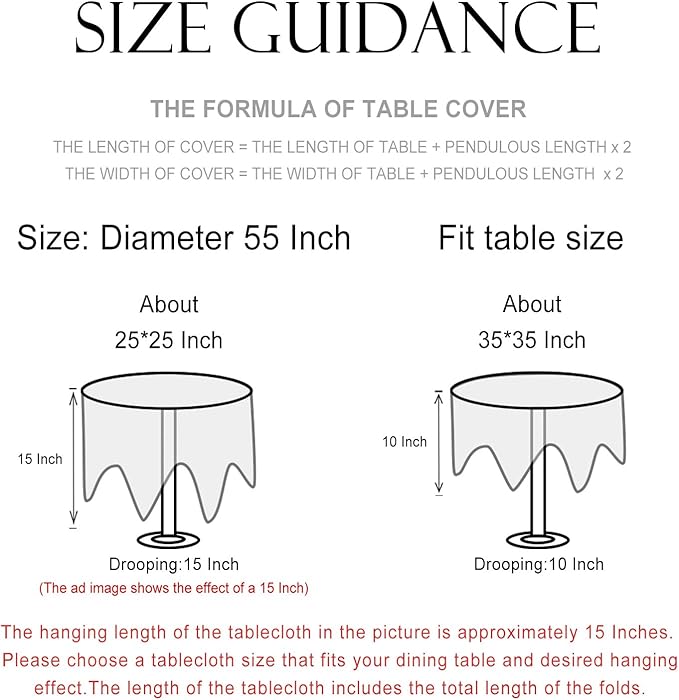 patdrea Designer Linen Vintage Small Table Cloth for Round Table,Durable Breathable Tablecloth,Cover Fall Dacorative for Kitchen Dining Parties,Holiday Christmas,Thanksgiving,Diameter 55"-Warbler
