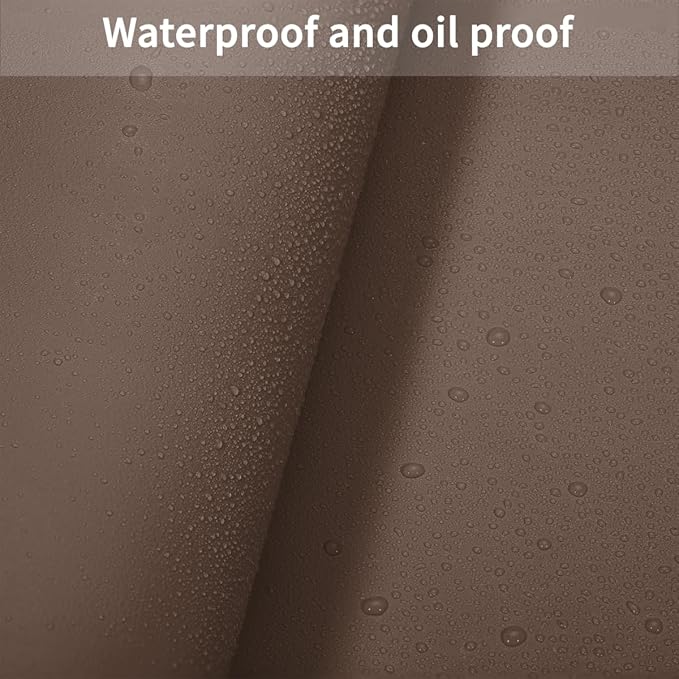 Round Table Pad, 1.8mm Thick, Dia.43 Inch, Leather Table Cover, Dining Table Protector, Table Top Protector (Mud Color + Champagne Gold)