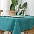 maxmill Jacquard Table Cloth Swirl Pattern Spillproof Wrinkle Resistant Water Proof Heavy Weight Soft Tablecloth for Kitchen Dinning Tabletop Outdoor Picnic Rectangle 52 x 70 Inch Teal