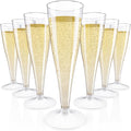 JOLLY CHEF 100 Pack Plastic Champagne Flutes Disposable 4.5 oz Clear Plastic Champagne Glasses Suitable for Wedding, Thanksgiving Day, Christmas