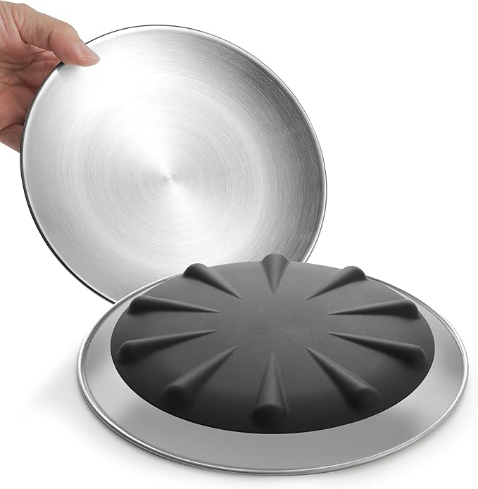 304 Stainless Steel Cat Plates for Wet food, 6.7" Shallow/Wide Whisker Friendly Cats Food Bowls, Non-Slip Silicone Base,Easy to Clean Indoor Cat Feeding Dishes, 2 Pack