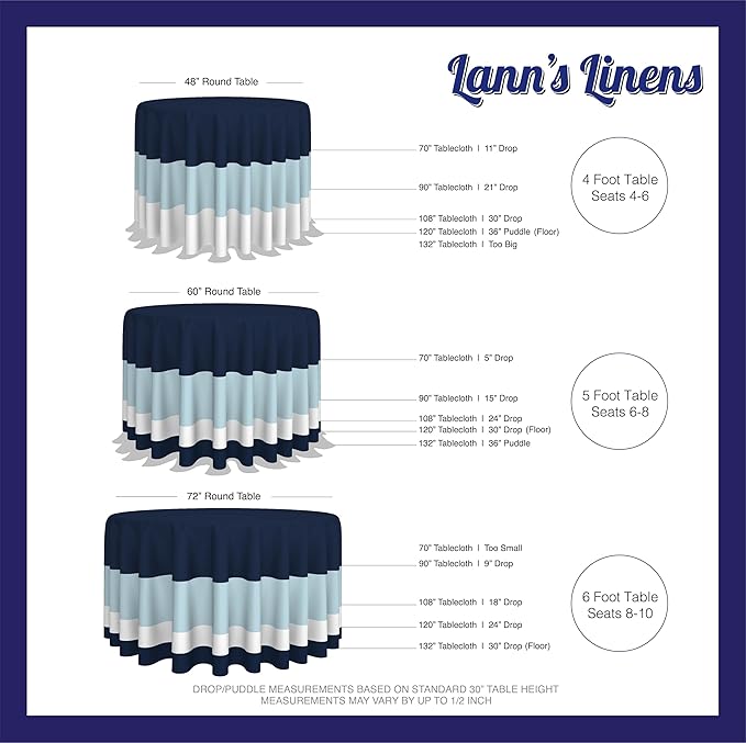Lann's Linens - 70" Round Premium Tablecloth for Wedding/Banquet/Restaurant - Polyester Fabric Table Cloth - Black