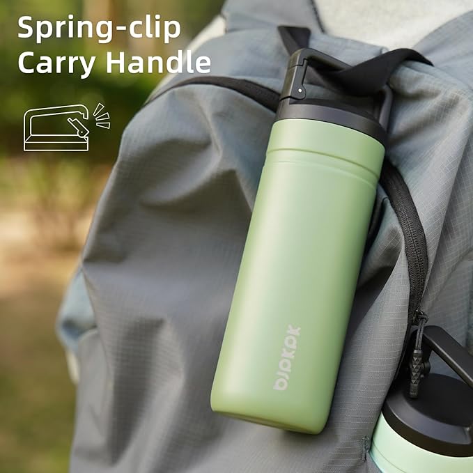 BJPKPK Insulated Water Bottle with 2 Lids,20 oz Double Wall Stainless Steel Vacuum Tumbler Travel Coffee Mug,Wide Mouth Thermal Cup,Cherry Blossom