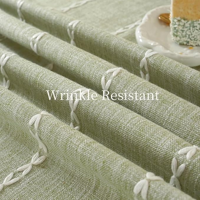Zobesta Sage Green Tablecloth Rectangle 53 x 70 Inch, Cotton Green Table Cloth Rectangle Table, Washable Farmhouse Soft Boho Tablecloths Rectangular for Party, Holiday, Picnic, Dining, Outdoor,Fall