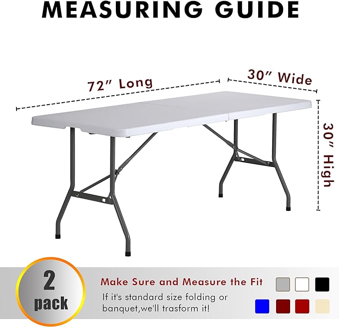 Nasitos 2 Pack Fuchsia Fitted Tablecloth Rectangular for 6 Foot Tables Trade Show-Open Back Tablecloth Washable and Wrinkle Resistant Fabric Table Cloth for Weddings, Parties, Buffet, Baby Shower