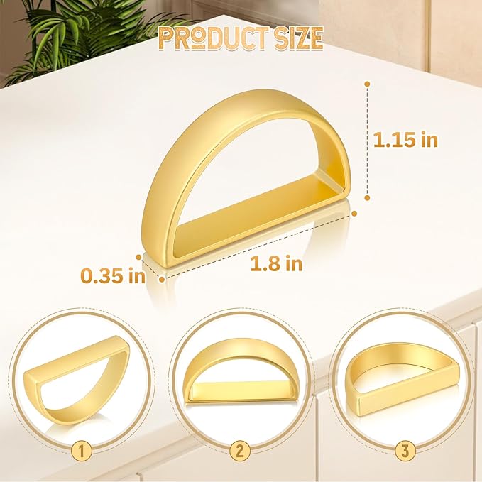 KPOSIYA Napkin Rings Set of 48, Matte Gold Napkin Rings Bulk for Table Settings, D-Shape Napkin Holders Rings for Dinner Table Decor, Easter, Fall,Thanksgiving, Christmas, Party,（Matte Gold，48 pcs）