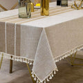 Deep Dream Tablecloths, Waterproof Table Cloth, Linens Wrinkle Free Anti-Fading, Rustic Table Cover Decoration for Kitchen Dinning Christmas (Rectangle/Oblong, 55''x70'',4-6 Seats, Light Coffee)