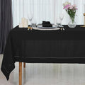 D'Moksha Homes Black Linen Tablecloth 60 x 120 Inch - 100% Pure Linen Hemstitch Tablecloth for Rectangle Tables - Classic Hemstitch, Machine Washable Table Cloth for Spring, Easter