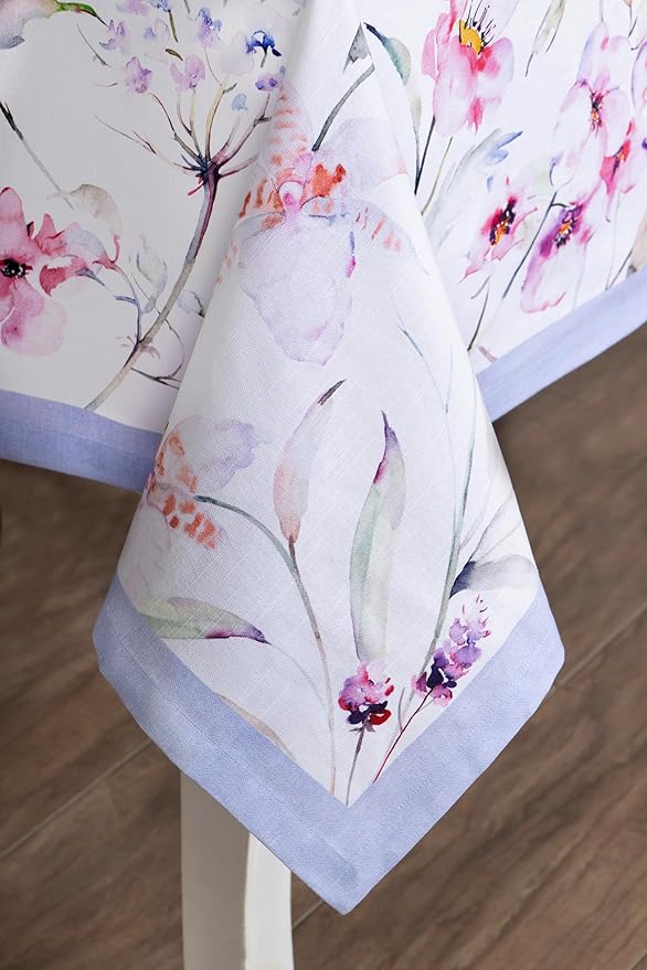 Maison d' Hermine Table Cloth Rectangle Table 100% Cotton 70 x 90 Inches Tablecloth Reusable Decorative for Dining Room Farmhouse Home Valentines Day Decorations Spring Summer - Summer Floral