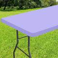 Smiry Rectangle Tablecloth, Elastic Fitted Flannel Backed Vinyl Tablecloths for 4ft Folding Tables, Waterproof Wipeable Table Covers for Indoor, Outdoor, Picnic and Camping (Lavender, 30"x48")