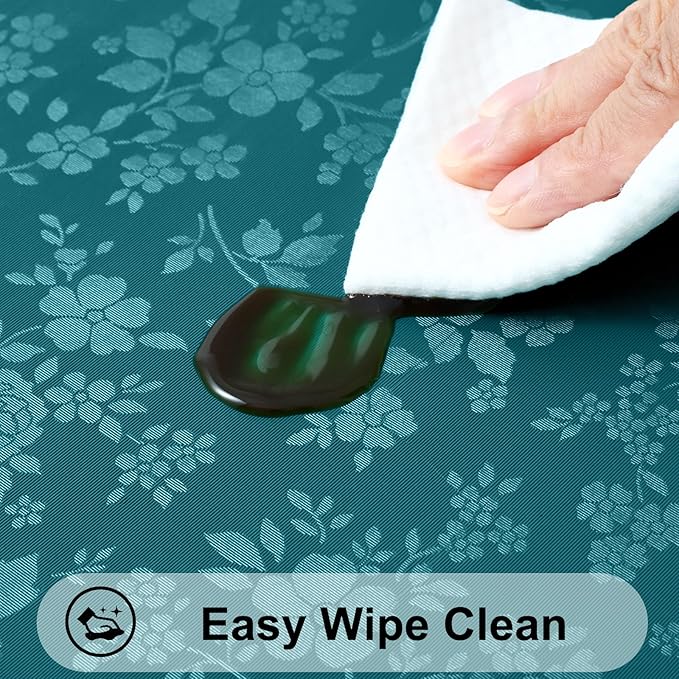Smiry Rectangle Table Cloth, Waterproof Heavy Duty Vinyl Tablecloths, Wipeable Washable Table Cover for Kitchen and Dining Room (Emerald Green, 60" X 84")