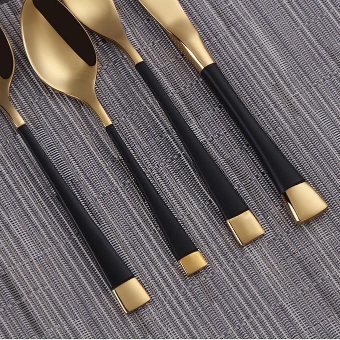 Blue-Gold Silverware ZILNEHZ Flatware Set for 4 Stainless Steel Cutlery Set Elegance Luxury Tableware Set Forks and Spoons Utensil Sets for Home Restaurant Dishwasher Safe