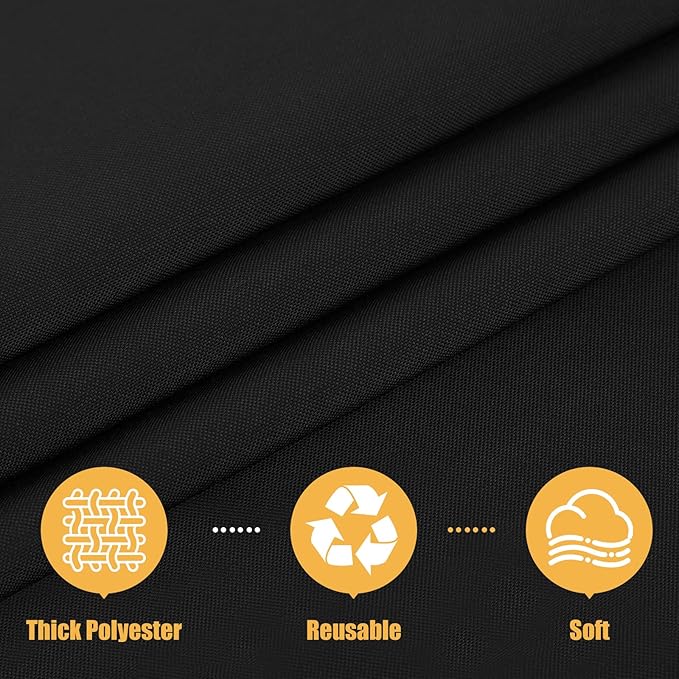 Smiry 4 Pack Rectangle Table Cloth, Waterproof Anti-Scratch Polyester Tablecloth, Decorative Washable Fabric Table Cover for Dining, Buffet, Parties and Outdoor, 60x102, Black