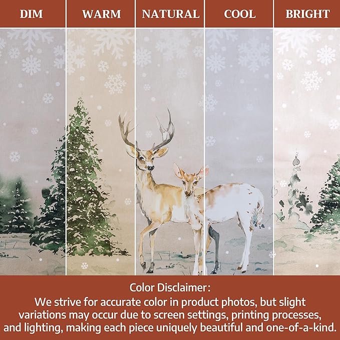 Maison d' Hermine Table Cloth Round Table 100% Cotton 69 Inches Fall Tablecloth Reusable Everyday Use for Thanksgiving Christmas Decorations Dining Farmhouse Party (Deer in The Woods)