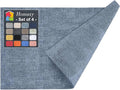 Homaxy Faux Leather Heat Resistant Placemats for Dining Table Set of 4, Waterproof Wipeable Washable PU Table Mats, Easy to Clean Anti-Slip Place Mats, 11.8" x 17", Blue