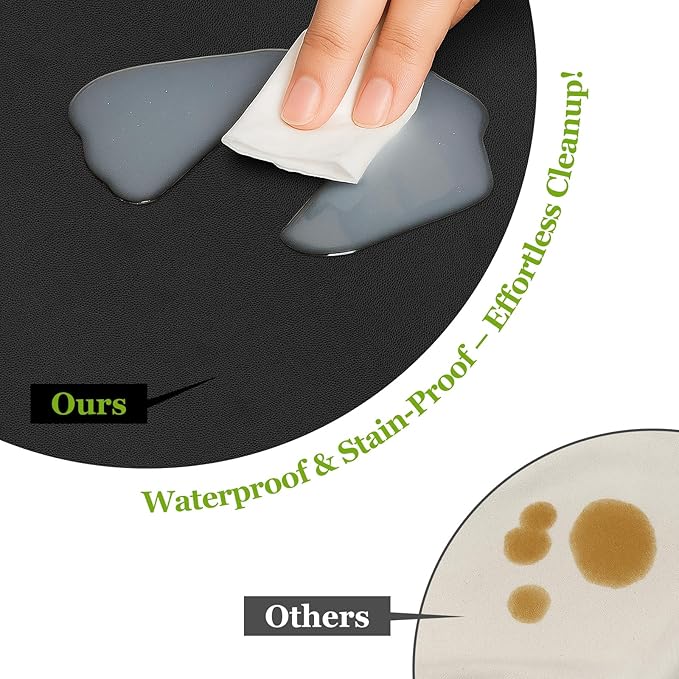 Warmstar Leather Table Cover 12 x72 Inch, 1.8MM Thick PVC Table Protector Waterproof, Desk Cover Protector Non-Slip Table Pad for Kitchen, Dresser, Gaming Desk,Dining Room Table