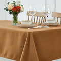 maxmill Weaved Texture Design Harvest Tablecloth Water Resistant Wrinkle Free Spill-Proof Soft Table Cloth for Fall Harvest Thanksgiving Parties Dinner Decoration, Rectangle 60 x 84 Inch Amber