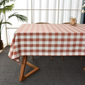 Gingham Table Cloth for Rectangle Tables Orange Checkered Plaid Tablecloth Heavy Duty Cotton Blend Washable & Wrinkle Table Cover for Outdoor Kitchen Dining Picnic Camping (52x98 Inch)
