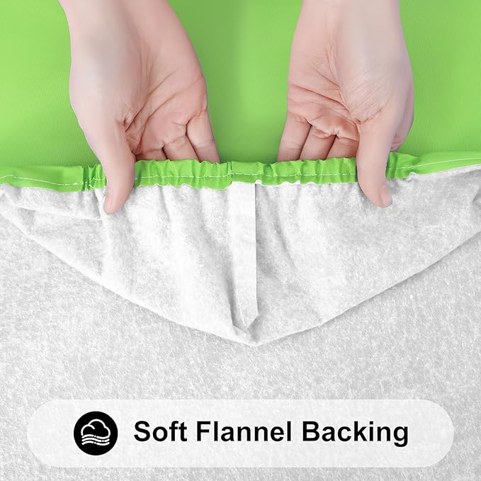 Smiry Rectangle Tablecloth, Elastic Fitted Flannel Backed Vinyl Tablecloths for 4ft Folding Tables, Waterproof Wipeable Table Covers for Indoor, Outdoor, Picnic and Camping (Lime Green, 24"x48")