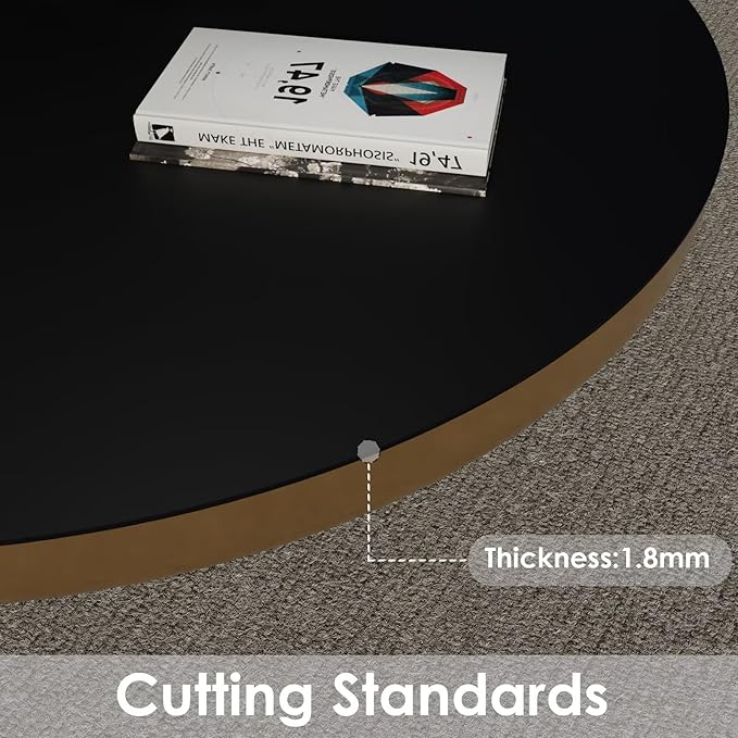 Round Table Pad - Can Be Used On Both Sides Waterproof and Easy to Clean Good Flatness Used for Dining Table(Black+Gray Dia.48Inch)