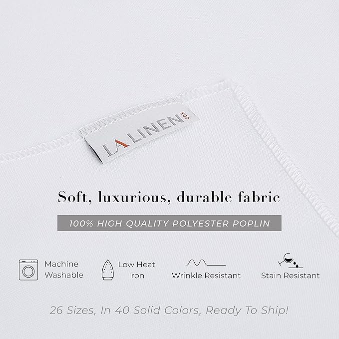 LA Linen Polyester Poplin Washable Square Tablecloth, Stain and Wrinkle Resistant Table Cover 72x72, Fabric Table Cloth for Dinning, Kitchen, Party, Holiday 72 by 72-Inch, Sage Dark