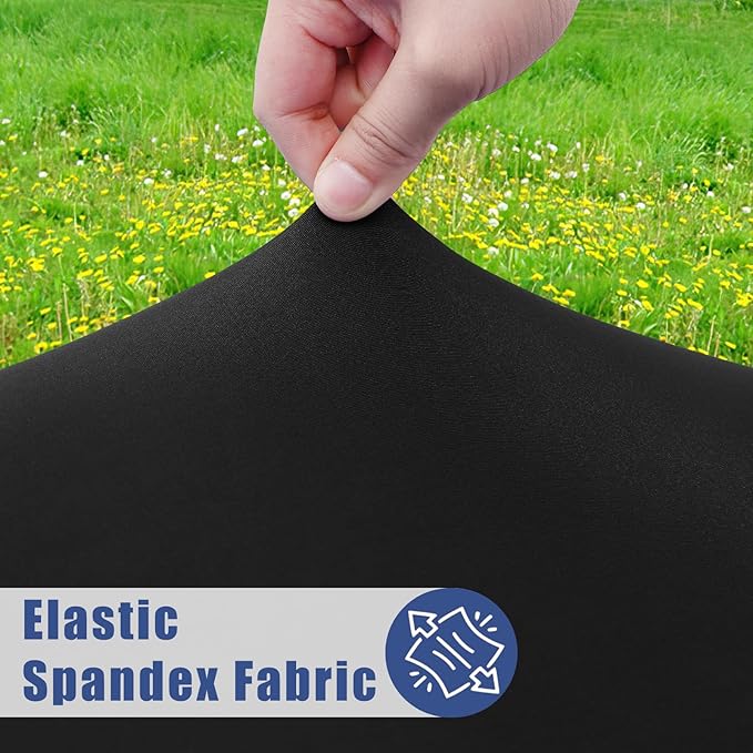 Round Spandex Tablecloth, Elastic Fitted Waterproof Tablecloths for 25"-30" Tables, Stretch Washable Picnic Table Cover for Camping, Dining, Indoor and Outdoor, Black
