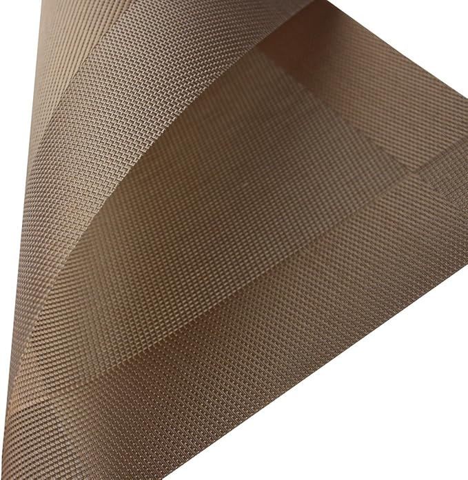 Placemats Washable PVC Placemats Plastic Wipe Clean for Kitchen Table Stain-resistand Woven Vinyl Wine Table Mats 12x18 inches Set of 4（Champagne）