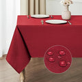 Rectangle Tablecloth Waterproof 60x104 inch Linen Textured Table Cloth Stain and Wrinkle Resistant Washable, Decorative Fabric Table Cover for Dining, Party and Camping, Red