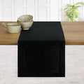 D'Moksha Homes Linen Black Table Runner 90 Inches Long - 100% Pure Linen 14 x 90 Inch Table Runner for Dining, Spring, Easter - Machine Washable