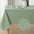 Rectangle Tablecloth Linen Textured Waterproof & Stain Resistant Table Cloth Wrinkle Free Decorative Fabric Farmhouse Table Cover for Dining/Party/Buffet/Wedding, 60 x 84 Inch, Sage Green