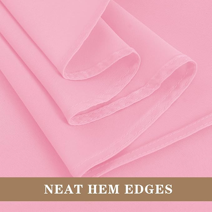 Fitable 6 Pack Pink Round Tablecloths - 120 Inches in Diameter - Stain Resistant and Washable Table Clothes, Polyester Fabric Table Covers for Wedding, Party, Banquet, Formal Events