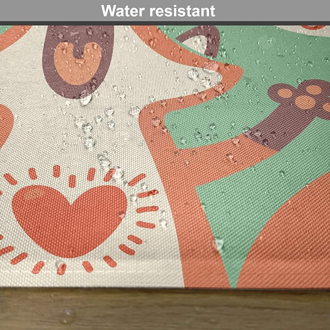 Ambesonne Lifestyle Place Mats Set of 4, I Love You So Much Fox Humor Romance Birthday Celebration Graphic Print, Washable Fabric Placemats for Dining Table, Standard Size, Mint Green