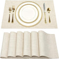 SUEH DESIGN Faux Leather Placemats Set of 6, Wipeable Place Mats Heat Resistant Table Mats Waterproof Dining Table Placemats for Indoor Outdoor Kitchen Dining Table