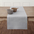 Solino Home Linen Soft Grey Table Runner 36 Inches - Classic Hemstitch, 100% Pure Linen Coffee Table Runner 14 x 36 Inch Ideal for Dresser Tables - Winter, Spring, Easter