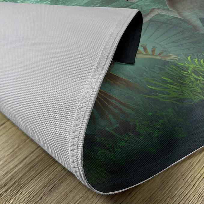 Ambesonne Mermaid Place Mats Set of 4, Mermaid Meets Seahorse Underwater World Fantasy Design, Washable Fabric Placemats for Dining Table, Standard Size, Green Aqua