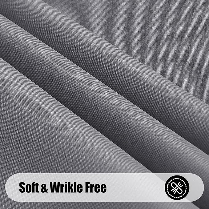 Smiry Rectangle Table Cloth, Waterproof Anti-Scratch Polyester Tablecloth, Decorative Washable Fabric Table Cover for Dining, Buffet, Parties and Outdoor, 52x70, Grey