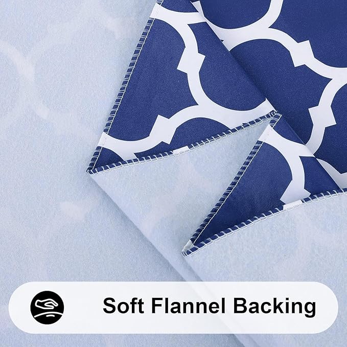 Smiry Rectangle Table Cloth, Waterproof Vinyl Tablecloth with Flannel Backing for Rectangle Tables, Wipeable Spillproof Plastic Tablecloths for Dining, Camping, Indoor and Outdoor (54"x78", Navy)