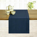 D'Moksha Homes Linen Navy Blue Table Runner 72 Inches Long - 100% Pure Linen Hemstitch Table Runner 14 x 72 Inch for Dresser, Dining, Easter - Classic Hemstitch