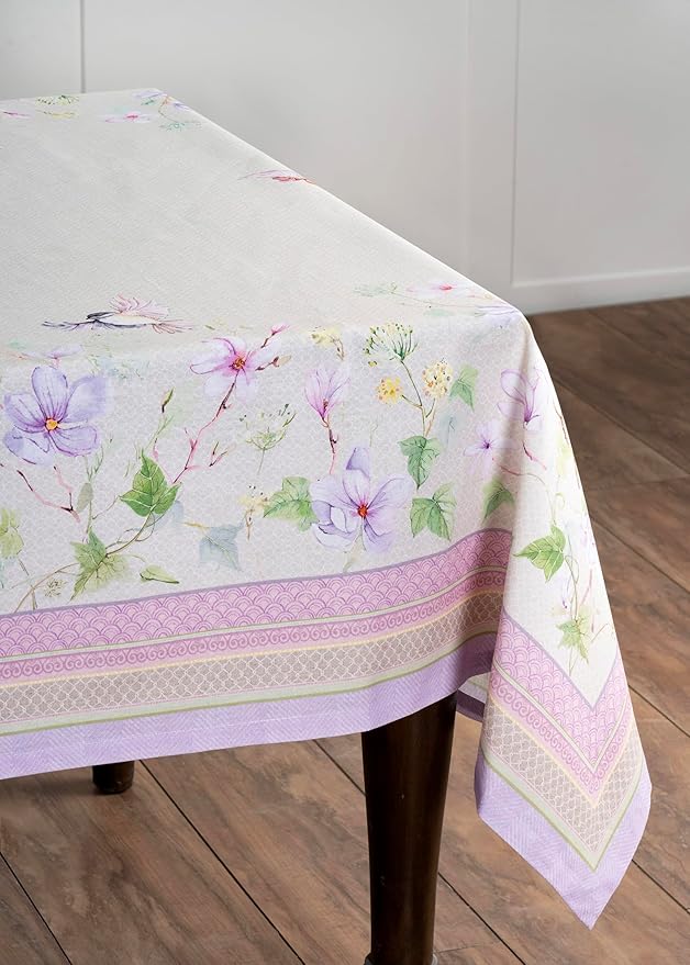 Maison d' Hermine Table Cloth Rectangle Table 100% Cotton 60 x 108 Inches Tablecloth Reusable Decorative for Dining Room Farmhouse Home Valentines Day Decorations Spring Summer - Magnolia Mornings