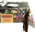 Maison d' Hermine Table Cloth Square Table 100% Cotton 54 x 54 Inches Fall Tablecloth Reusable Everyday Use for Thanksgiving Christmas Decorations Dining Farmhouse Party (Pumpkin Garden - Dark Green)