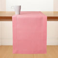 D'Moksha Homes Linen Dusty Pink Table Runner 120 Inches Long - 100% Pure Linen Hemstitch 14 x 120 Inch Table Runner for Dining, Valentines, Spring, Easter - Classic Hemstitch