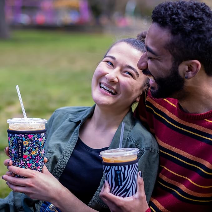 Sok It JavaSok Iced Coffee & Cold Soda Insulated Neoprene Cup Sleeve (She Doesn't Even Ghost Here, Small: 16-20oz)
