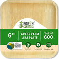 Compostable Palm Leaf Plates 6 Inch Square (200 Pack) | Disposable Biodegradable Plates Like Bamboo & Wooden | Microwave & Oven Safe | Eco-Friendly