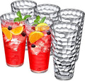 Amazing Abby - Iceberg - 30-Ounce Plastic Tumblers (Set of 6), Iced-Tea Drinking Glasses, All-Clear Reusable Plastic Cups, Stackable, BPA-Free, Shatter-Proof, Dishwasher-Safe