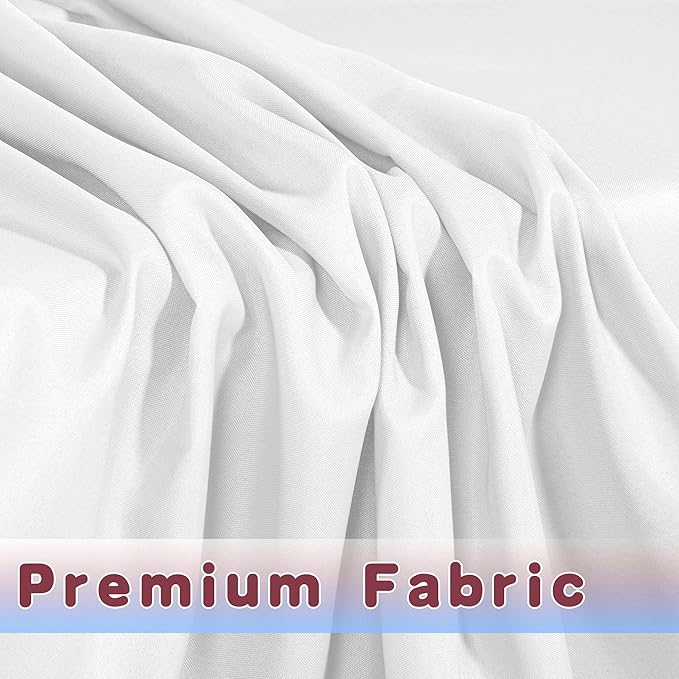 HolidayIdeas Fitted White Table Clothes - 72 x 30 Inch - 6 Pack Rectangle Table Covers for 6 Foot Tables, Polyester Fabric Tablecloths for Parties, Wedding, Trade Show, Craft Show