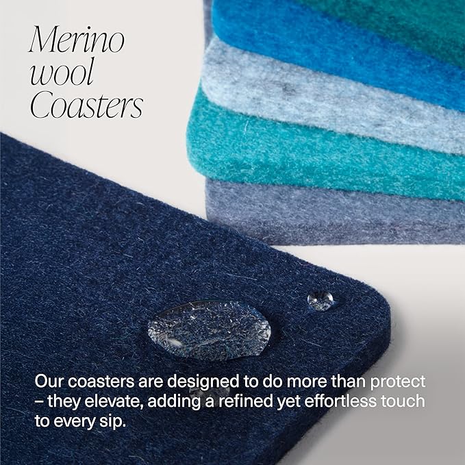 Graf Lantz - Bierfilzl Merino Wool Round Coasters Set of 4 - Earth (4" Circles) - Absorbs 30% of Weight - German Wool - Heat Resistant, Sustainable, & Reusable - Home Decor & Coffee Table Decor